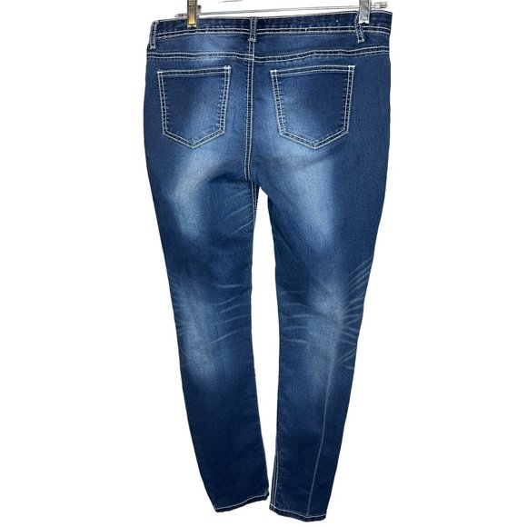 Revolution by revolt size 9 skinny leg blue denim jeans - Picture 5 of 10